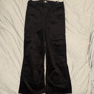 Paige Leenah Ankle - Black Velvet Corduroy Pants